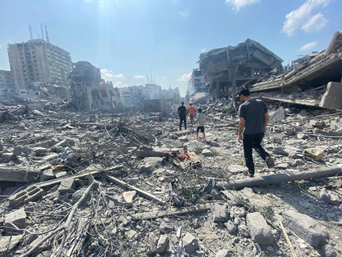 Destroyed buildings Gaza