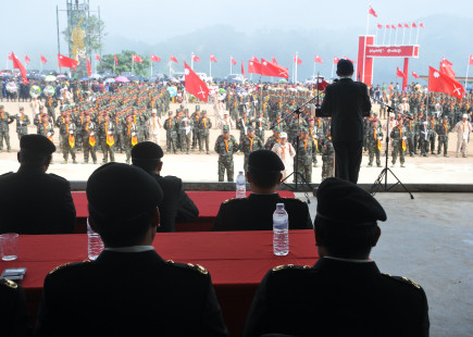 Yawd Serk addressing troops on Shan National Day