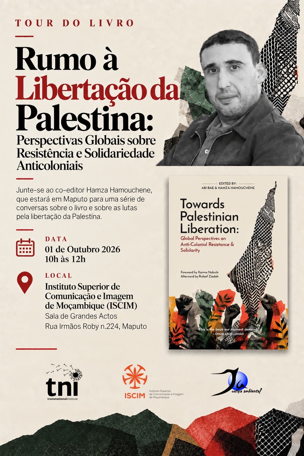 Rumo à Libertação da Palestina book tour event at ISCIM, Maputo, on 1 October 2026 at 10:00