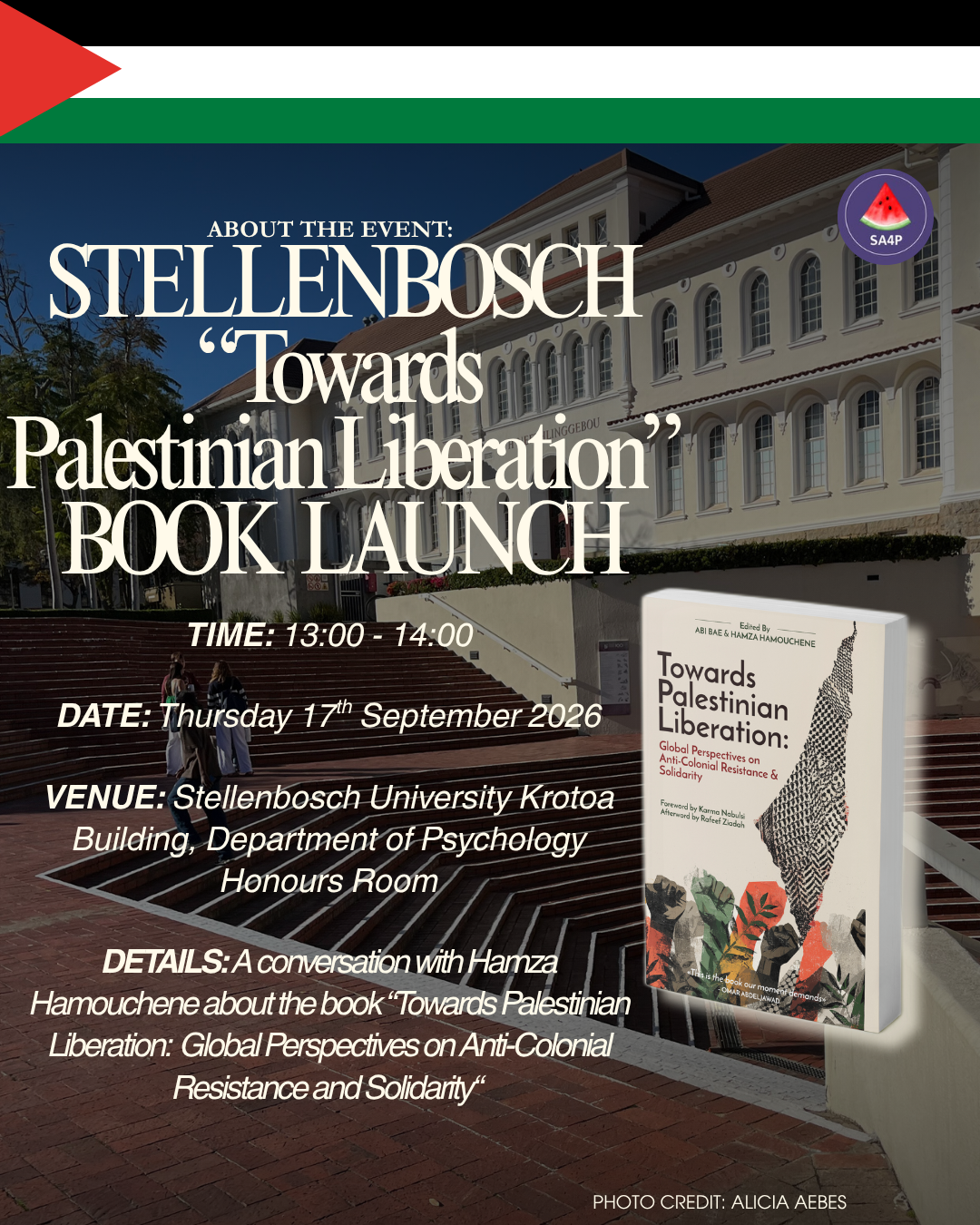 Towards Palestinian Liberation event at Stellenbosch University on 17 September 2026
