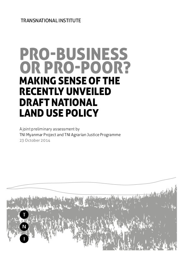 Pro Business Or Pro Poor Transnational Institute