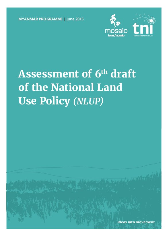 Assessment of 6th draft of the National Land Use Policy (NLUP