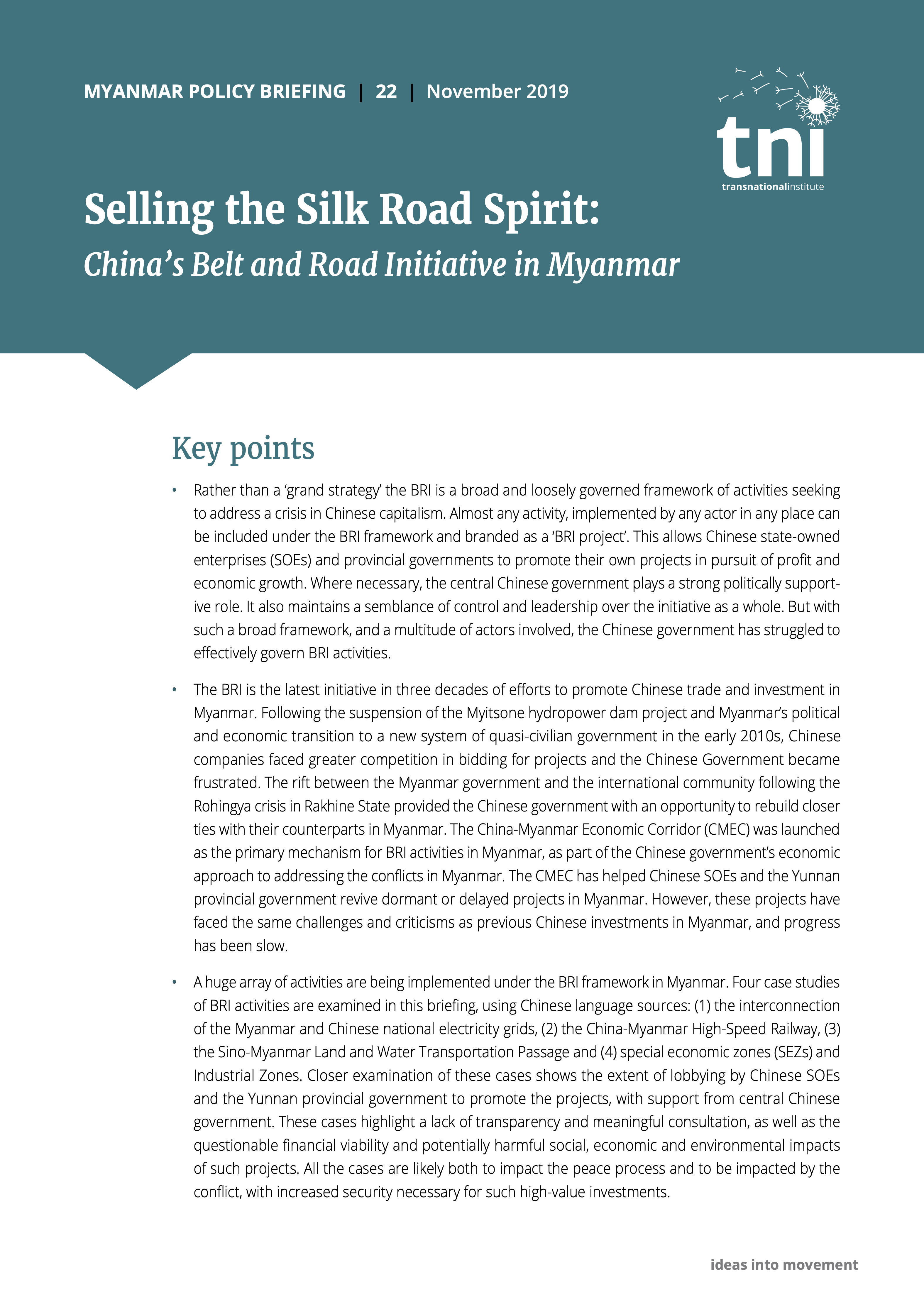 Selling The Silk Road Spirit Transnational Institute