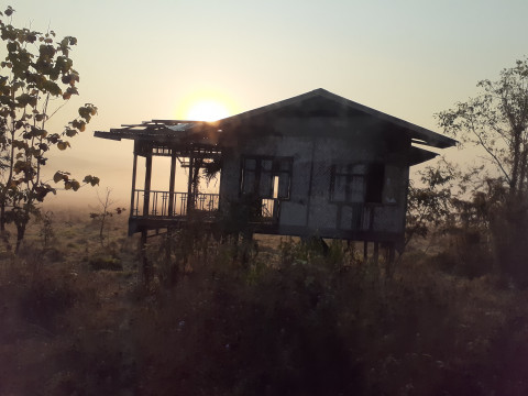 An old house left behind by IDPs in Kachin State