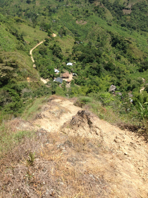 Remote hilly terrain where coca leaf has been grown in Nariño