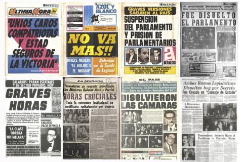 Front pages of Montevideo newspapers on 27 June 1973