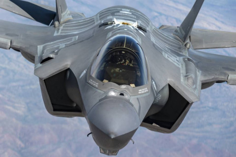 An F-35A Lightning II assigned to Luke Air Force Base in Arizona prepares to be refueled by a KC-135 Stratotanker assigned to the 161st Air Refueling Wing.