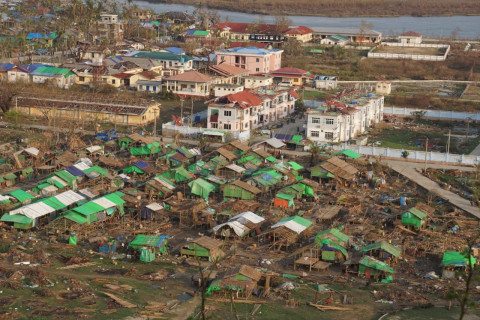 Rathedaung town from a nearby hill, 25 May