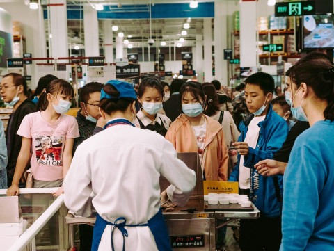 Scene inside a Sam’s club during the 2020 Covid-19 pandemic in Shenzhen, China. 