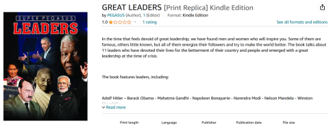 An Indian children’s book, published in 2016, that names Hitler as a great Leader among Barack Obama, Mahatma Gandhi, Nelson Mandela, Narendra Modi and Aung San Suu Kyi.