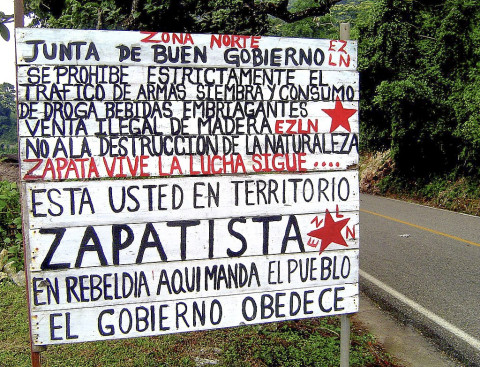 Zapatistas territory sign