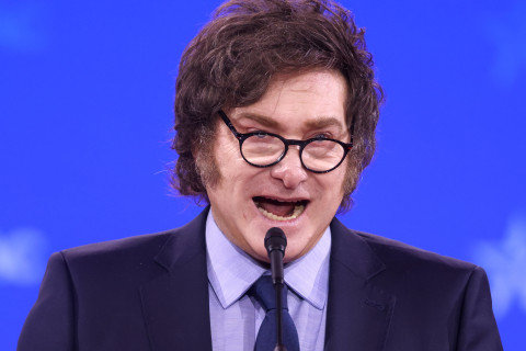 President of Argentina Javier Milei speaking at the 2025 Conservative Political Action Conference (CPAC) at the Gaylord National Resort & Convention Center in National Harbor, Maryland.