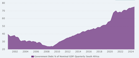Steep rise in government debt graphic