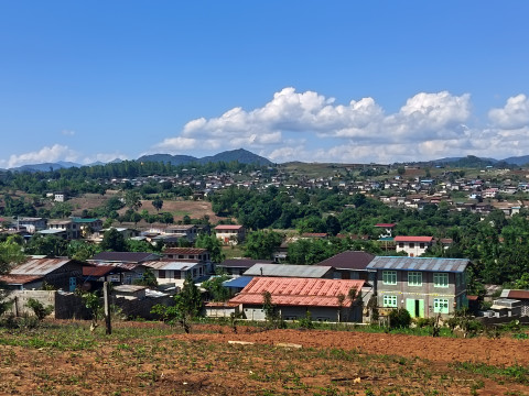 Hopong township landscape viewed from a hillside
