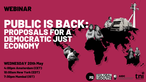Public is Back - Proposals for a democratic just economy, 4pm CET 20 May