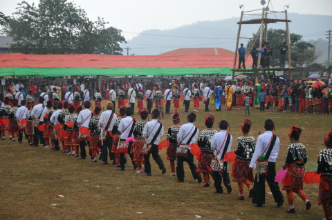 Kachin youth manao ceremony, northern Shan State