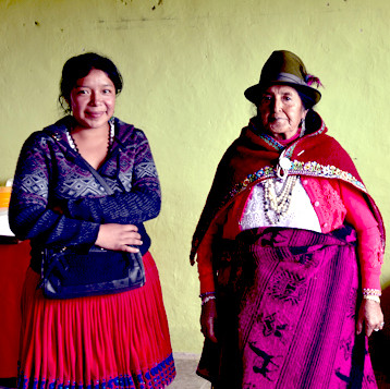 Stefania Lalvai and Mama Juana Morocho, indigenous leaders in Nabon