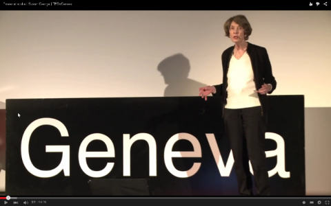 Screenshot of video of Susan George at Tedx Geneva