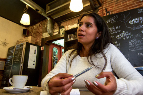 Lyda Fernanda during the interview Lyda Fernanda Forero at an interview