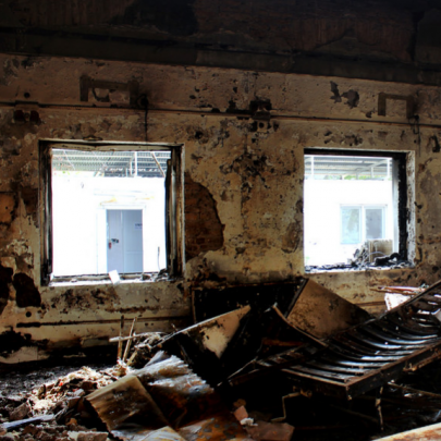 Damaged Medecins Sans Frontieres (MSF) hospital in northern Kunduz
