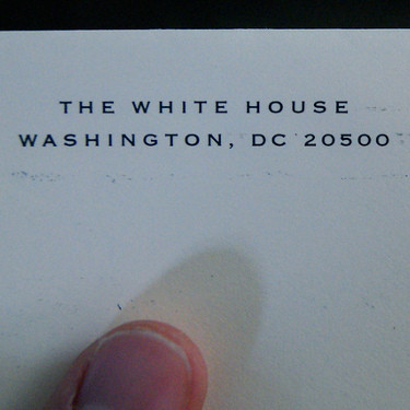 Correspondence with the White House