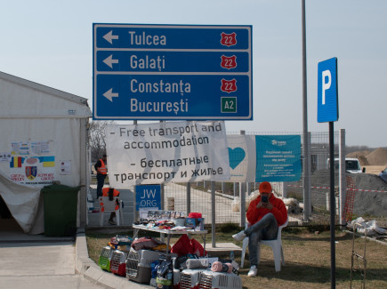 Welcoming centre for Ukrainian refugees in Isaccea, Romania, March 2022