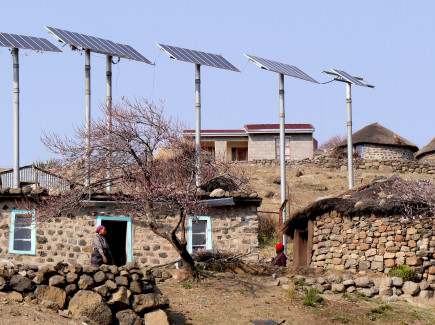 Village in Lesotho with solar panels