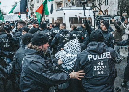 The first Palestine solidarity protest in Berlin in 2025 saw as many as nine arrests, many of them violent. 