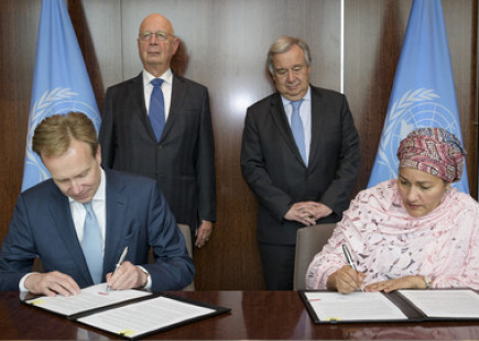 UN and WEF Sign MOU on Strategic Partnership Framework