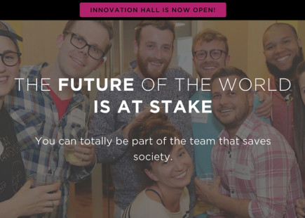 Tech-saviours. Promotional web banner featured in St. Louis’ Venture Café, a movement of educational events and gatherings in various cities to bring innovators together. Venture Café is part of the Cambridge Innovation Center.