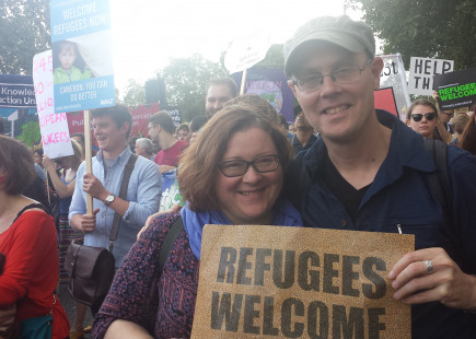 Nick Buxton at Refugees Welcome March