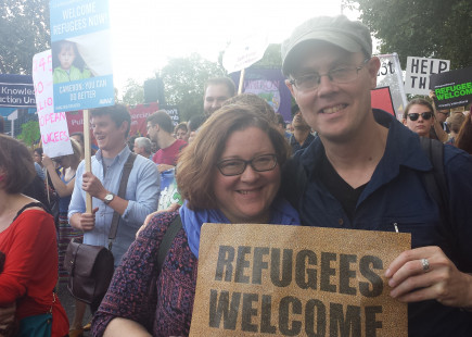 Nick Buxton at Refugees Welcome March Nick Buxton at Refugees Welcome March