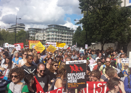 Refugees welcome march in London Refugees welcome march in London