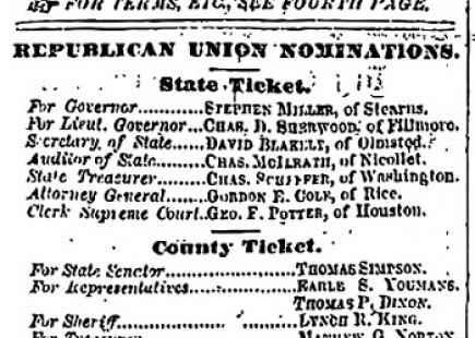 Advert in paper 'Daily Republican' detailing bounty for scalping Native Americans (1863)