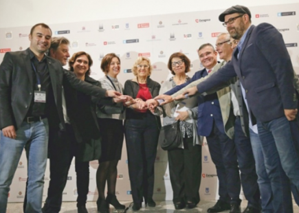 Mayors from the cities of Spain engaged with the first CITIES FOR PUBLIC WATER MEETING in Madrid, November 2016.