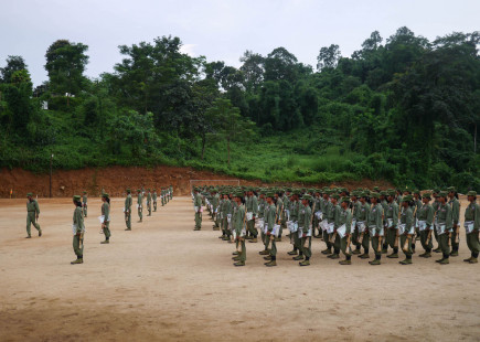 Arakan Army troops on training ground 