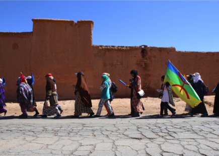 Amazigh women of Imider protesting against the silver mine that has drained their water reserves for decades and devastated their agricultural community.