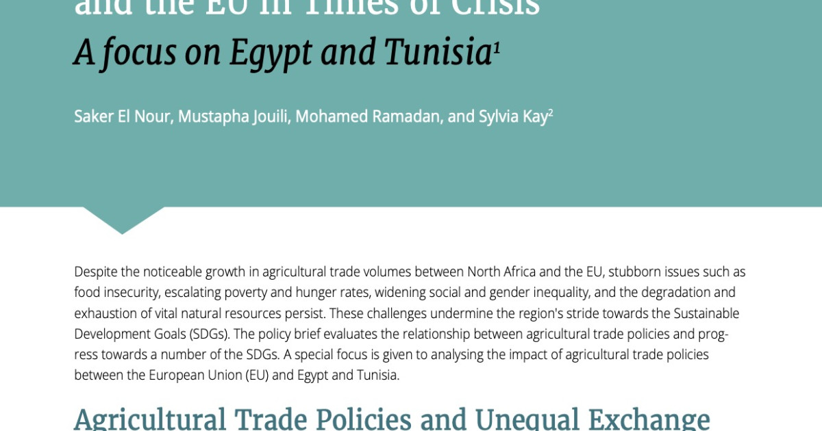 Agricultural Trade between North Africa and the EU in Times of Crisis